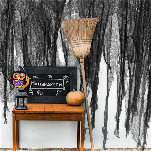 300 x 30 Inch Halloween Spooky Cloth - Black Large Size Halloween Creepy Cloth - Picture 5 of 8
